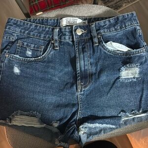 Dark blue denim shorts